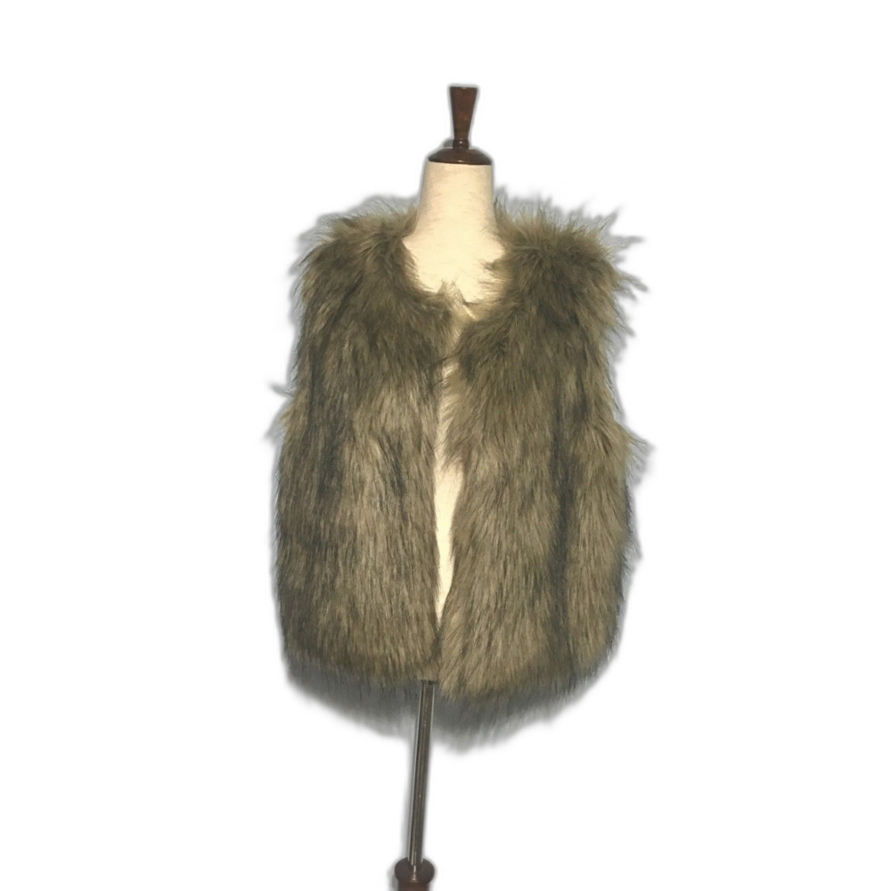 LovPosh Faux Fur Lined Women's Vest Large Brown Tan
